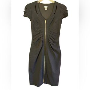 Cache Elegant Black Mini Dress with Gold Accent